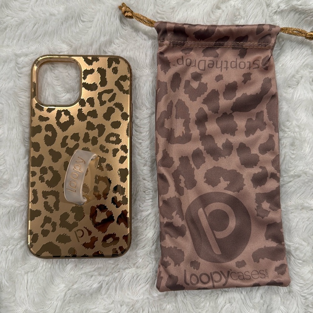Loopy Case in Gold Leopard for iPhone 12 Pro
